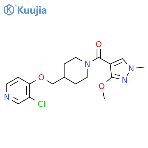 3-chloro-4-{[1-(3-methoxy-1-methyl-1H-pyrazole-4-carbonyl)piperidin-4-yl]methoxy}pyridine structure