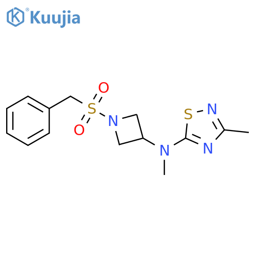 N,3-dimethyl-N-(1-phenylmethanesulfonylazetidin-3-yl)-1,2,4-thiadiazol-5-amine structure
