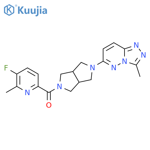 3-fluoro-2-methyl-6-(5-{3-methyl-[1,2,4]triazolo[4,3-b]pyridazin-6-yl}-octahydropyrrolo[3,4-c]pyrrole-2-carbonyl)pyridine structure