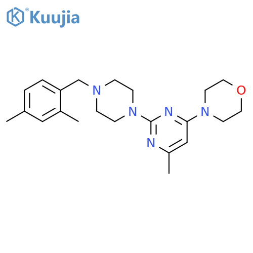 4-(2-{4-[(2,4-dimethylphenyl)methyl]piperazin-1-yl}-6-methylpyrimidin-4-yl)morpholine structure