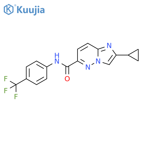 2-Cyclopropyl-N-[4-(trifluoromethyl)phenyl]imidazo[1,2-b]pyridazine-6-carboxamide structure