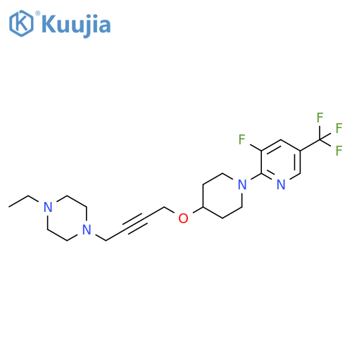 1-ethyl-4-4-({1-3-fluoro-5-(trifluoromethyl)pyridin-2-ylpiperidin-4-yl}oxy)but-2-yn-1-ylpiperazine structure