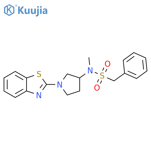 N-[1-(1,3-benzothiazol-2-yl)pyrrolidin-3-yl]-N-methyl-1-phenylmethanesulfonamide structure