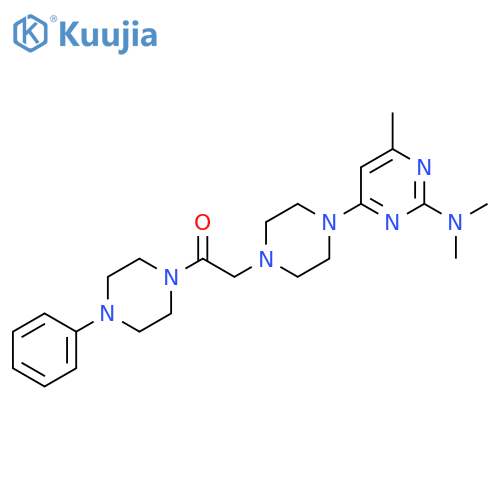 2-{4-[2-(Dimethylamino)-6-methylpyrimidin-4-yl]piperazin-1-yl}-1-(4-phenylpiperazin-1-yl)ethan-1-one structure