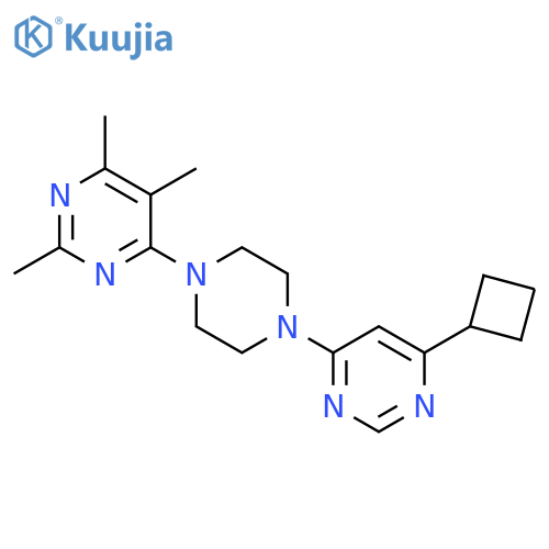 4-[4-(6-cyclobutylpyrimidin-4-yl)piperazin-1-yl]-2,5,6-trimethylpyrimidine structure