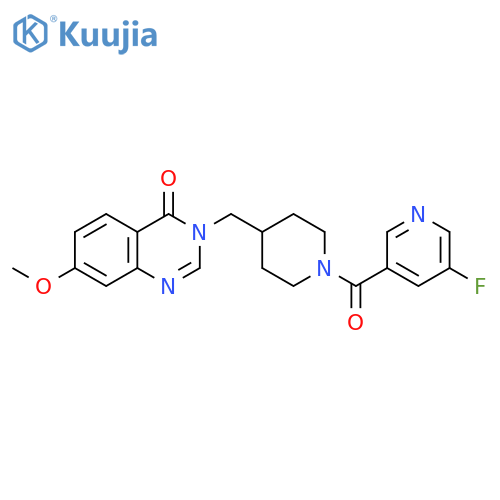 3-{[1-(5-fluoropyridine-3-carbonyl)piperidin-4-yl]methyl}-7-methoxy-3,4-dihydroquinazolin-4-one structure