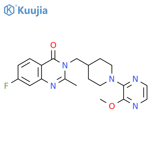 7-fluoro-3-{[1-(3-methoxypyrazin-2-yl)piperidin-4-yl]methyl}-2-methyl-3,4-dihydroquinazolin-4-one structure
