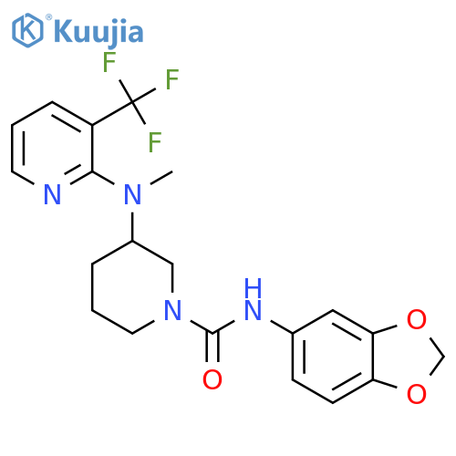 N-(2H-1,3-benzodioxol-5-yl)-3-{methyl[3-(trifluoromethyl)pyridin-2-yl]amino}piperidine-1-carboxamide structure