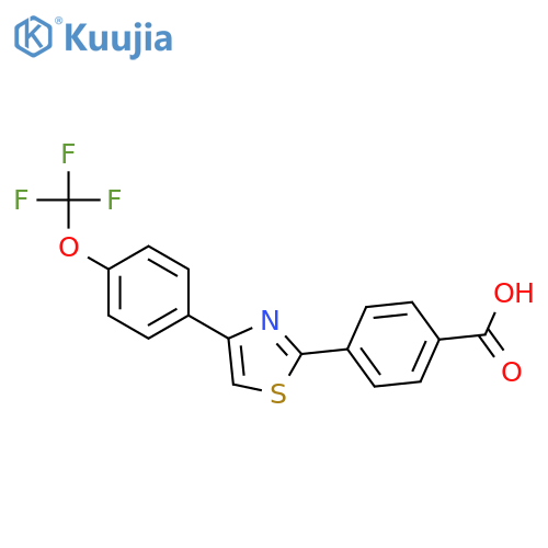 Benzoic acid, 4-[4-[4-(trifluoromethoxy)phenyl]-2-thiazolyl]- structure