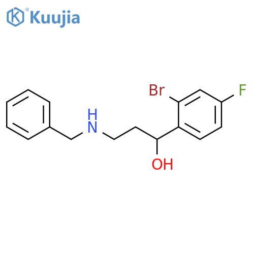 Benzenemethanol, 2-bromo-4-fluoro-a-[2-[(phenylmethyl)amino]ethyl]- structure
