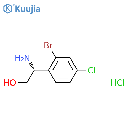 (2R)-2-amino-2-(2-bromo-4-chlorophenyl)ethan-1-ol hydrochloride structure