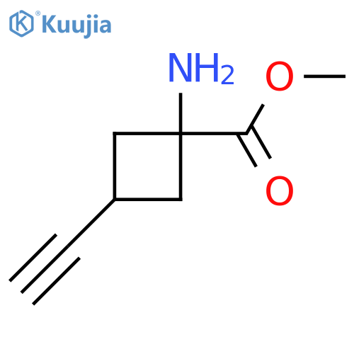 Methyl 1-amino-3-ethynylcyclobutane-1-carboxylate structure