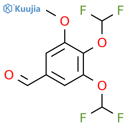 3,4-Bis(difluoromethoxy)-5-methoxybenzaldehyde structure