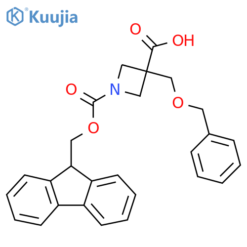 3-(benzyloxy)methyl-1-{(9H-fluoren-9-yl)methoxycarbonyl}azetidine-3-carboxylic acid structure