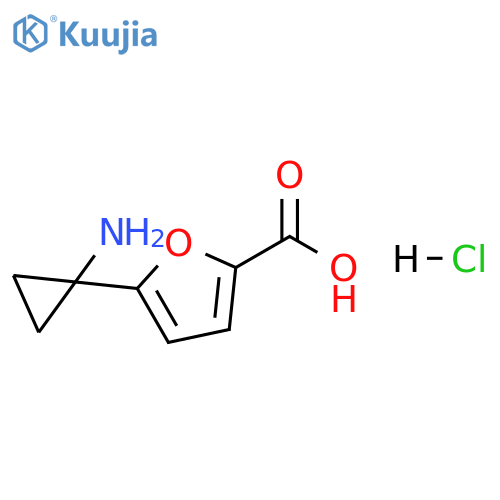 5-(1-aminocyclopropyl)furan-2-carboxylic acid hydrochloride structure
