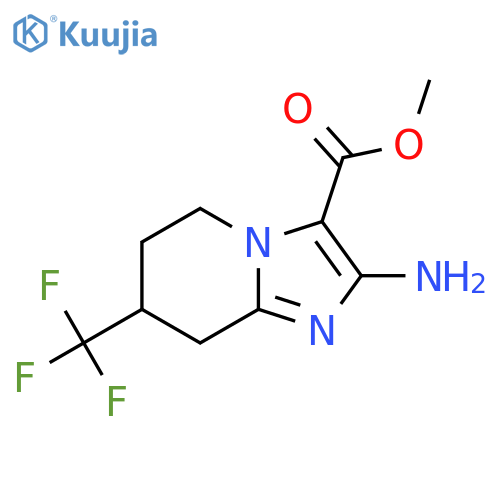 methyl 2-amino-7-(trifluoromethyl)-5H,6H,7H,8H-imidazo1,2-apyridine-3-carboxylate structure