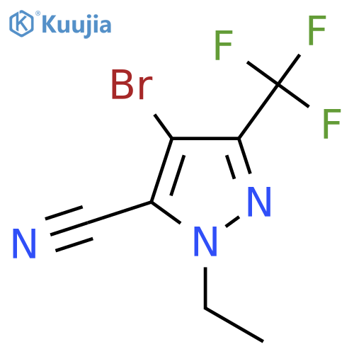 4-bromo-1-ethyl-3-(trifluoromethyl)-1H-pyrazole-5-carbonitrile structure