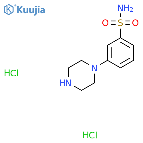 3-(piperazin-1-yl)benzene-1-sulfonamide dihydrochloride structure
