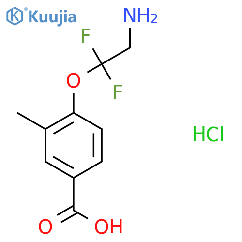 4-(2-Amino-1,1-difluoroethoxy)-3-methylbenzoic acid hydrochloride structure