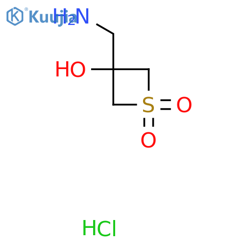 3-(aminomethyl)-3-hydroxy-1lambda6-thietane-1,1-dione hydrochloride structure