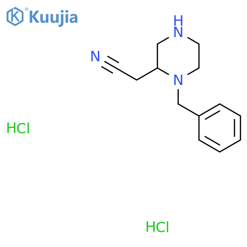 2-(1-Benzylpiperazin-2-yl)acetonitrile dihydrochloride structure