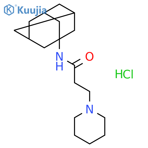 1-Piperidinepropanamide,N-tricyclo[3.3.1.13,7]dec-1-yl-, hydrochloride (1:1) structure