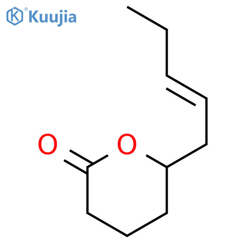 2H-Pyran-2-one,tetrahydro-6-(2Z)-2-penten-1-yl- structure