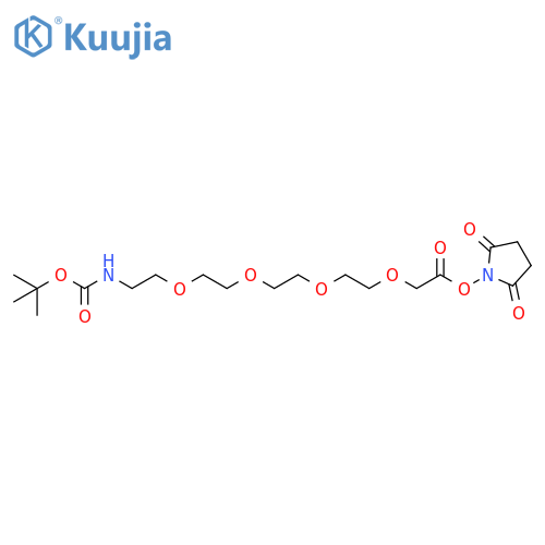 5,8,11,14-Tetraoxa-2-azahexadecanedioic acid, 1-(1,1-dimethylethyl) 16-(2,5-dioxo-1-pyrrolidinyl) ester structure