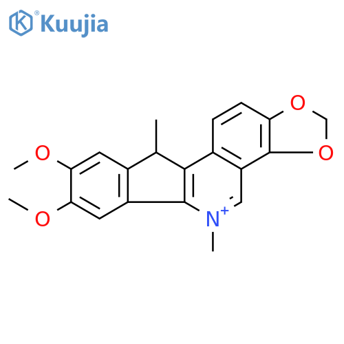 10H-1,3-Dioxolo[4,5-h]indeno[1,2-c]isoquinolinium, 7,8-dimethoxy-5,10-dimethyl- (9CI) structure