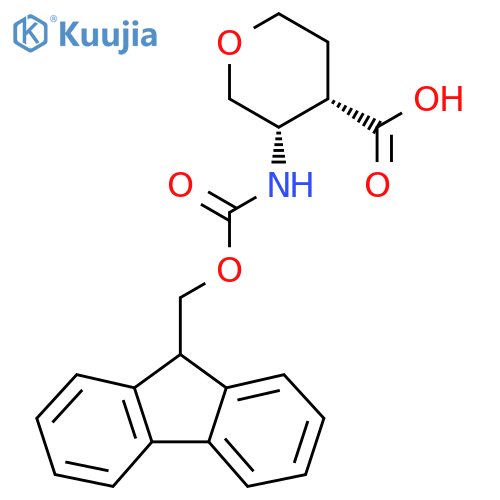 (3S,4S)-3-({(9H-fluoren-9-yl)methoxycarbonyl}amino)oxane-4-carboxylic acid structure