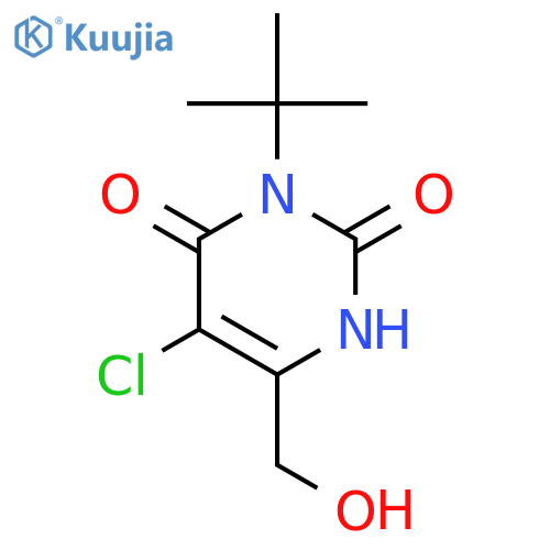 3-tert-Butyl-5-chloro-6-hydroxymethyluracil (6-Desmethyl-6-Hydroxymethyl Terbacil) structure