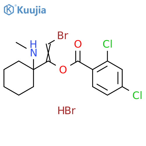 Benzoic acid, 2,4-dichloro-, 2-bromo-1-[1-(methylamino)cyclohexyl]ethenyl ester, hydrobromide (1:1) structure