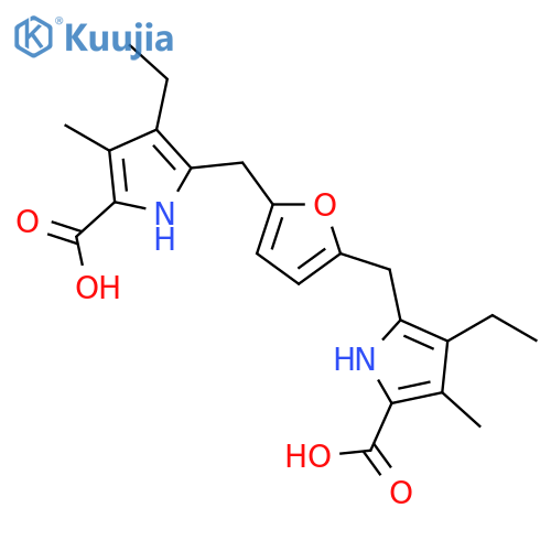 1H-Pyrrole-2-carboxylic acid,5,5'-[2,5-furandiylbis(methylene)]bis[4-ethyl-3-methyl- structure