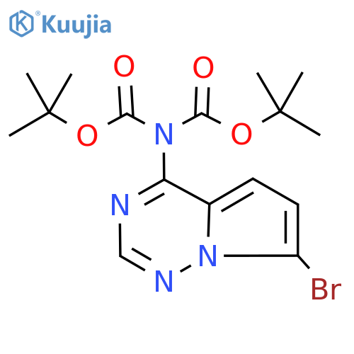 tert-Butyl N-(7-bromopyrrolo[2,1-f][1,2,4]triazin-4-yl)-N-tert-butoxycarbonyl-carbamate structure