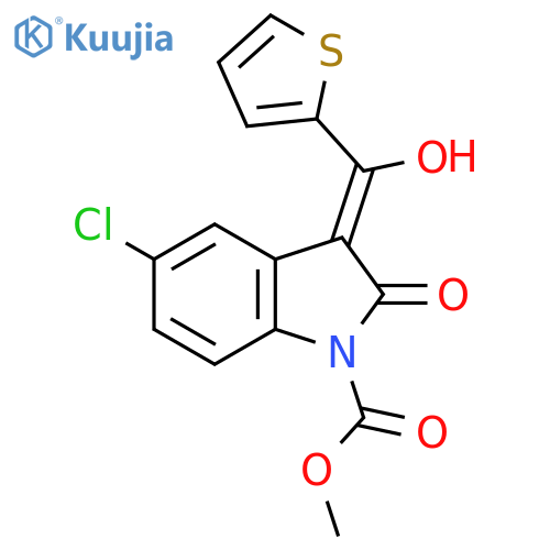 (Z)-5-chloro-3-[1-hydroxy-1-(2-thienyl)methylene]-1-methoxycarbonyl-2-oxo-2,3-dihydroindole structure