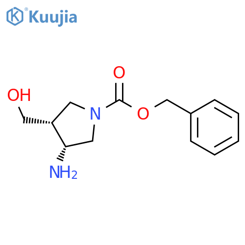 benzyl (3R,4R)-3-amino-4-(hydroxymethyl)pyrrolidine-1-carboxylate structure