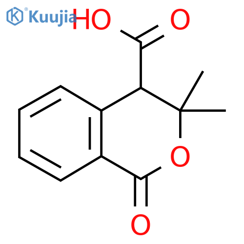 3,3-dimethyl-1-oxo-3,4-dihydro-1H-2-benzopyran-4-carboxylic acid structure