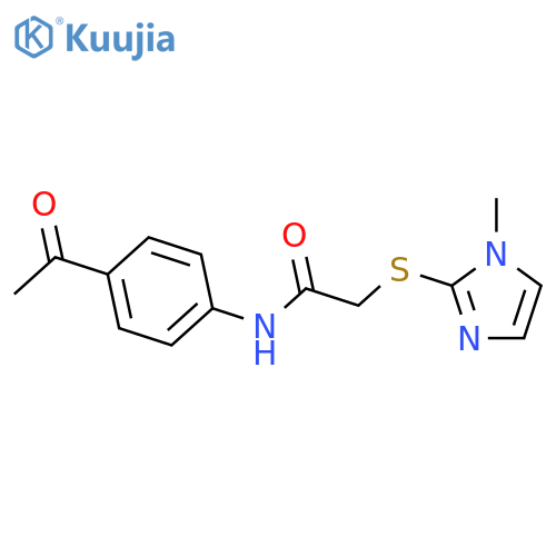 N-(4-acetylphenyl)-2-[(1-methyl-1H-imidazol-2-yl)sulfanyl]acetamide structure
