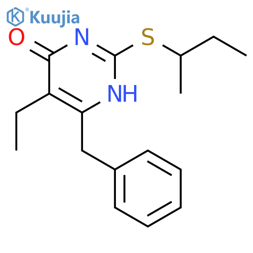 4(1H)-Pyrimidinone, 5-ethyl-2-[(1-methylpropyl)thio]-6-(phenylmethyl)- structure