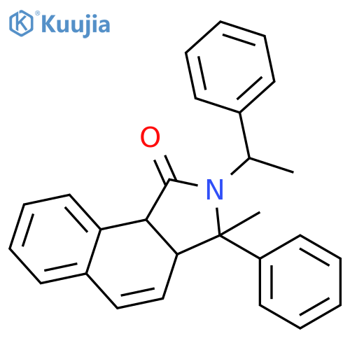 1H-Benz[e]isoindol-1-one, 2,3,3a,9b-tetrahydro-3-methyl-3-phenyl-2-[(1R)-1-phenylethyl]-, (3R,3aR,9bR)-rel- structure