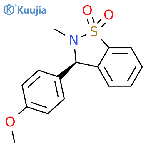 1,2-Benzisothiazole,2,3-dihydro-3-(4-methoxyphenyl)-2-methyl-, 1,1-dioxide, (3R)- structure
