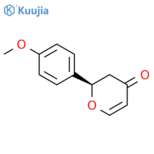 4H-Pyran-4-one, 2,3-dihydro-2-(4-methoxyphenyl)-, (2R)- structure