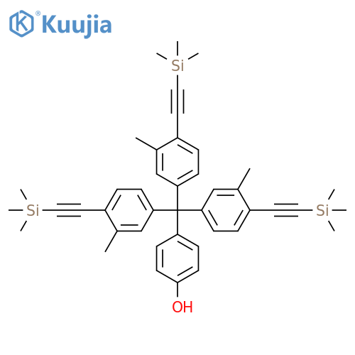 Phenol, 4-[tris[3-methyl-4-[(trimethylsilyl)ethynyl]phenyl]methyl]- structure