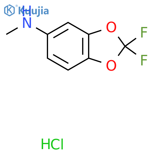 2,2-difluoro-N-methyl-1,3-dioxaindan-5-amine hydrochloride structure