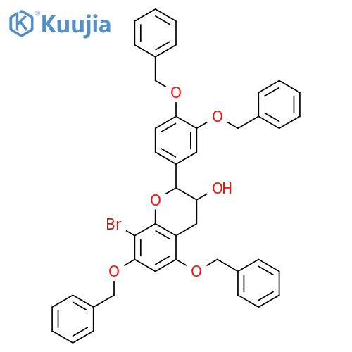2H-1-Benzopyran-3-ol, 2-[3,4-bis(phenylmethoxy)phenyl]-8-bromo-3,4-dihydro-5,7-bis(phenylmethoxy)-, (2R,3S)- structure