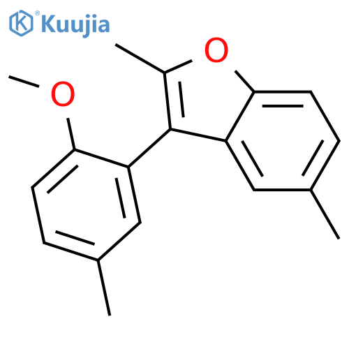 Benzofuran,3-(2-methoxy-5-methylphenyl)-2,5-dimethyl- structure