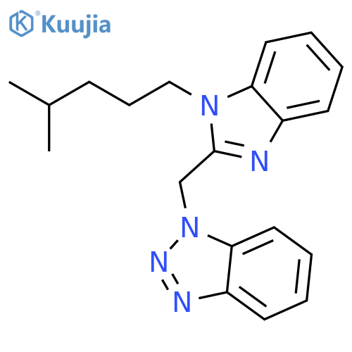 1H-Benzotriazole, 1-[[1-(4-methylpentyl)-1H-benzimidazol-2-yl]methyl]- structure