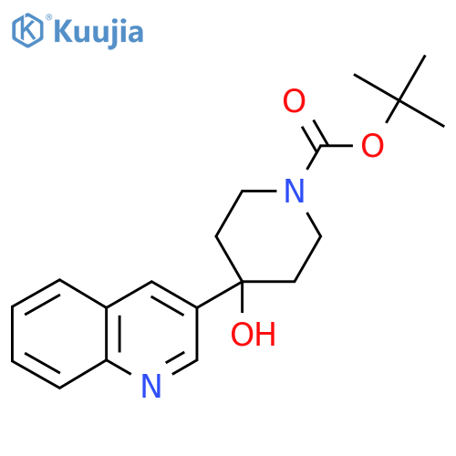 tert-butyl 4-hydroxy-4-(quinolin-3-yl)piperidine-1-carboxylate structure