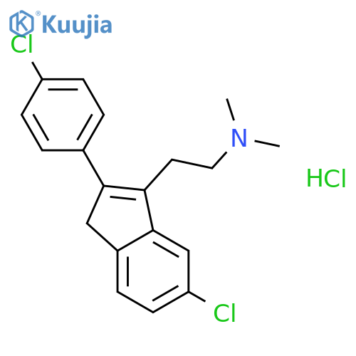 Indene-3-ethylamine,5(or 6)-chloro-2-(p-chlorophenyl)-N,N-dimethyl-, hydrochloride (8CI) structure