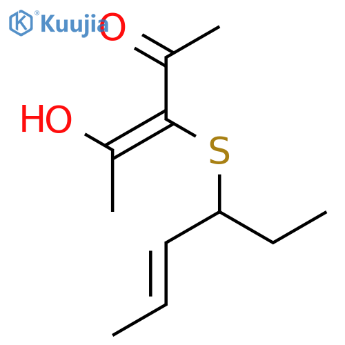 3-Penten-2-one, 3-[[(2E)-1-ethyl-2-butenyl]thio]-4-hydroxy-, (3E)- structure